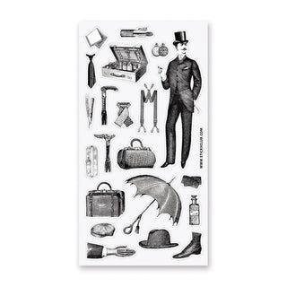 gentleman vintage victorian fashion sticker sheet