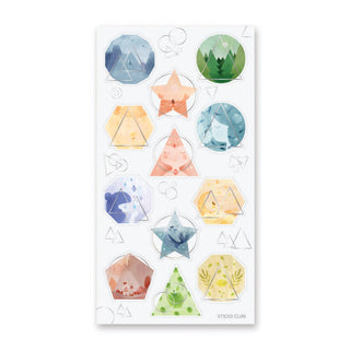 geometric shapes watercolor sticker sheet